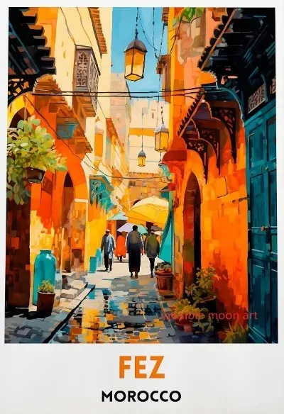 Plakat Maroko Casablanca Marrakesz Podróże Wzór 6