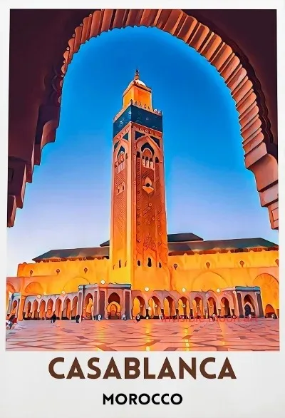 Plakat Maroko Casablanca Marrakesz Podróże Wzór 8