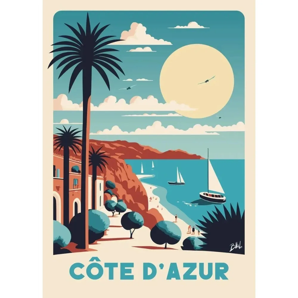 Plakat Marsylia Pétanque Verdon Retro Podróże Wzór 10