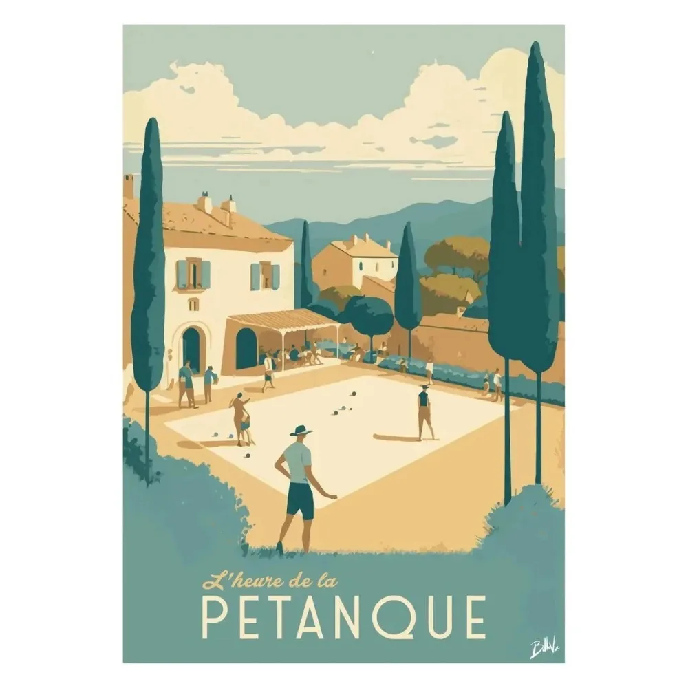 Plakat Marsylia Pétanque Verdon Retro Podróże Wzór 5