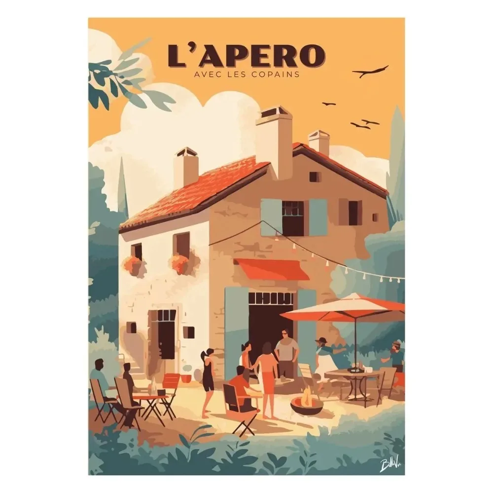 Plakat Marsylia Pétanque Verdon Retro Podróże Wzór 8