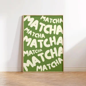Plakat Matcha i Kawa - cytat do kuchni Wzór 1
