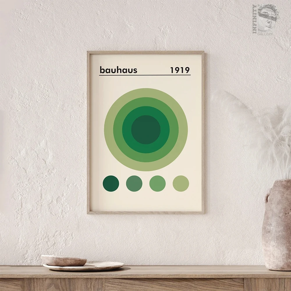 Plakat w stylu Matisse color block Bauhaus Czerwony