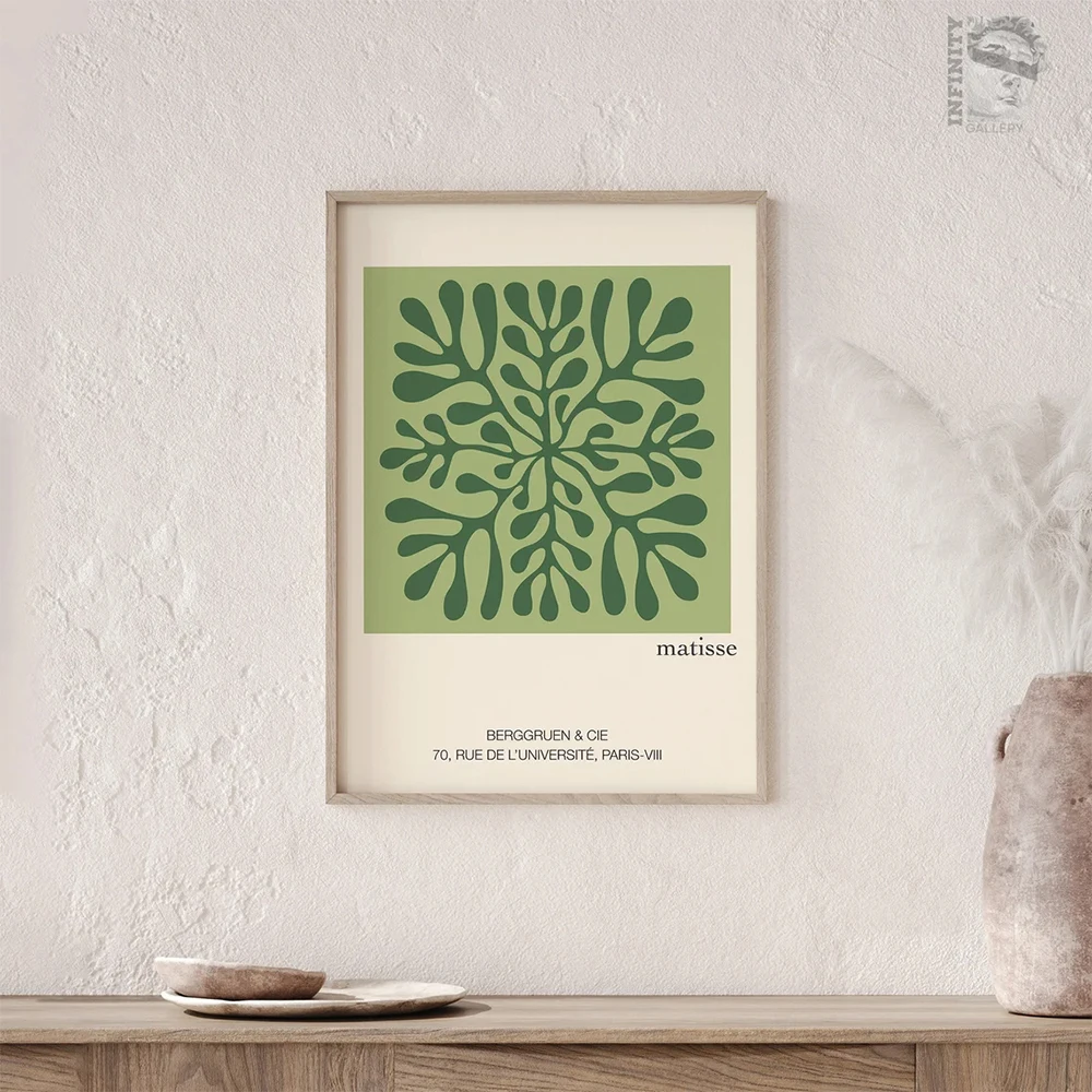 Plakat w stylu Matisse color block Bauhaus żółty