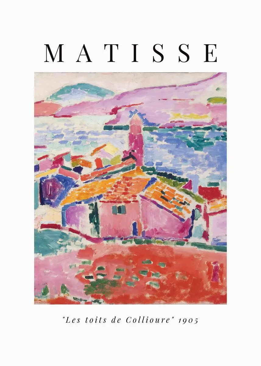 Matisse - abstrakcyjny plakat w stylu nordyckim Biały