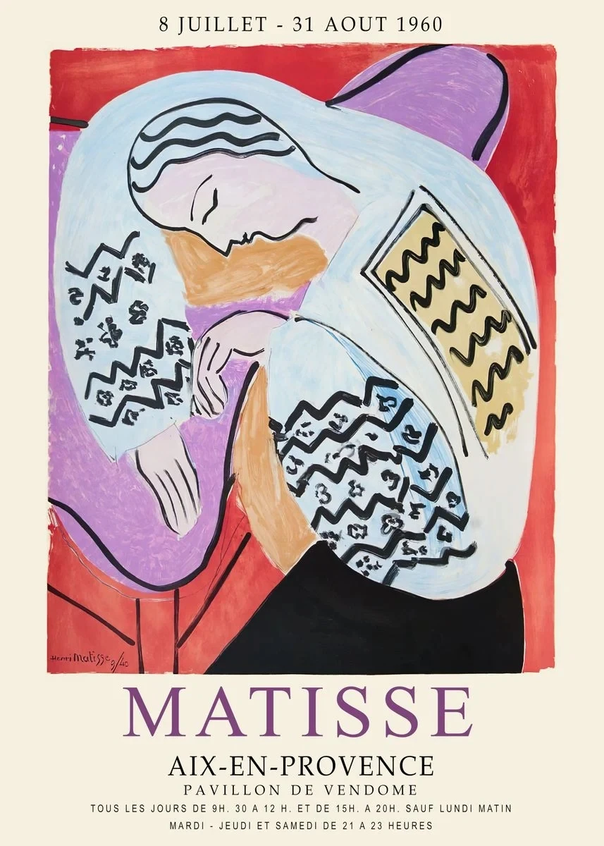 Matisse - abstrakcyjny plakat w stylu nordyckim Burgundia