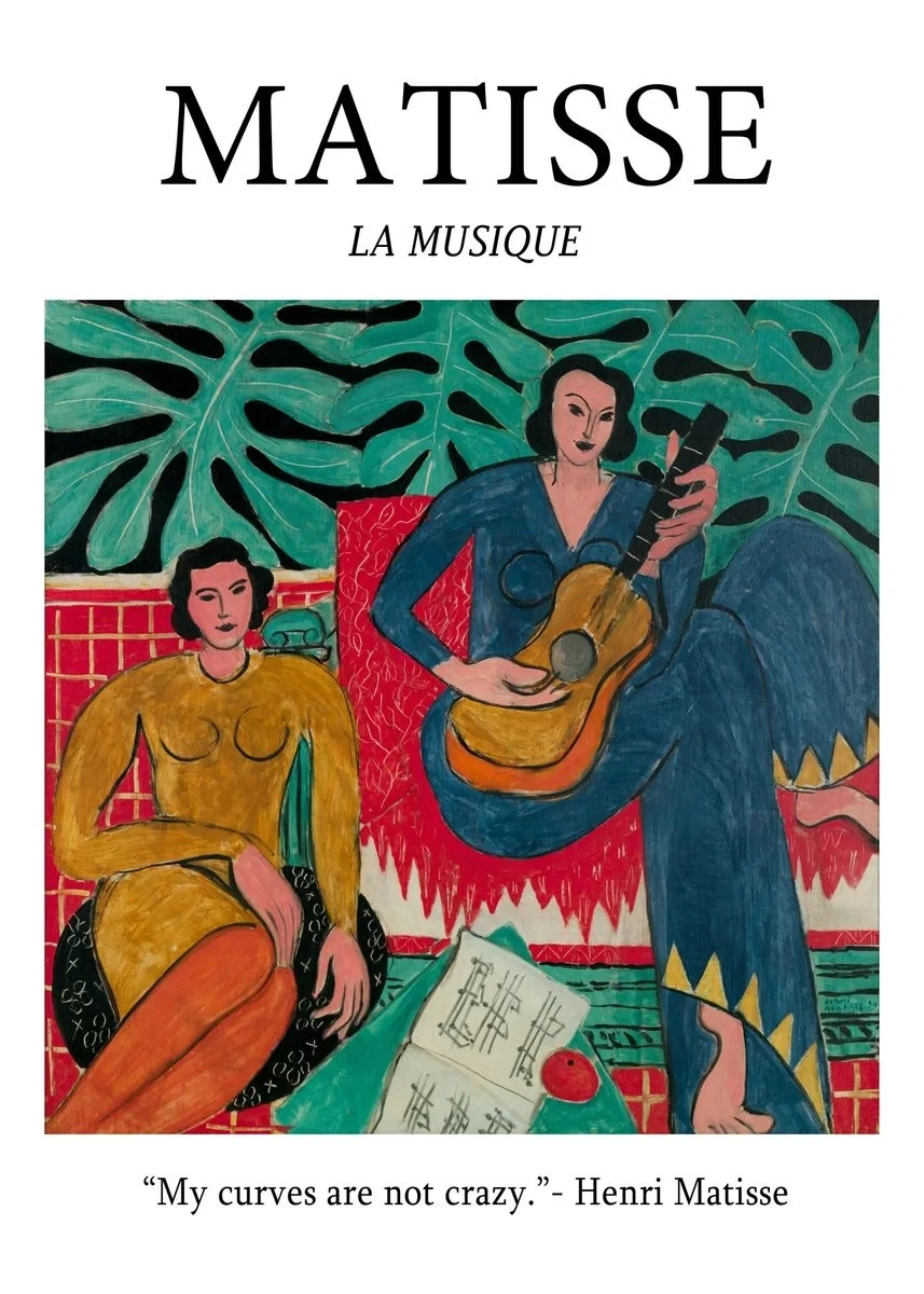 Matisse - abstrakcyjny plakat w stylu nordyckim Czarny