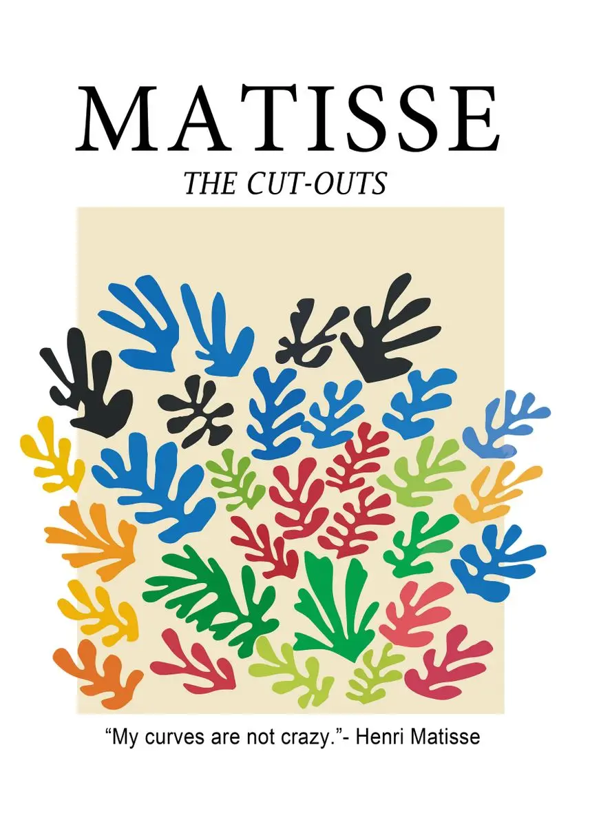Matisse - abstrakcyjny plakat w stylu nordyckim Czerwony