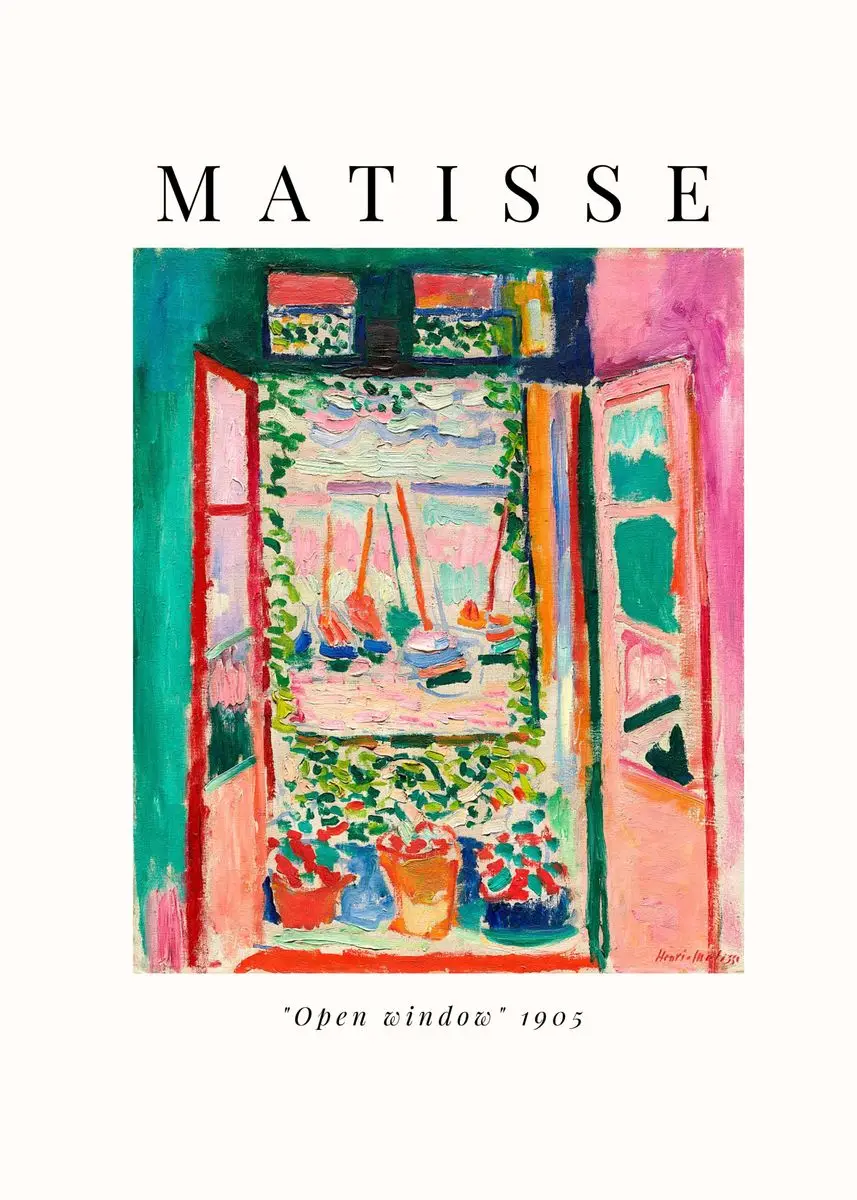 Matisse - abstrakcyjny plakat w stylu nordyckim Fioletowy