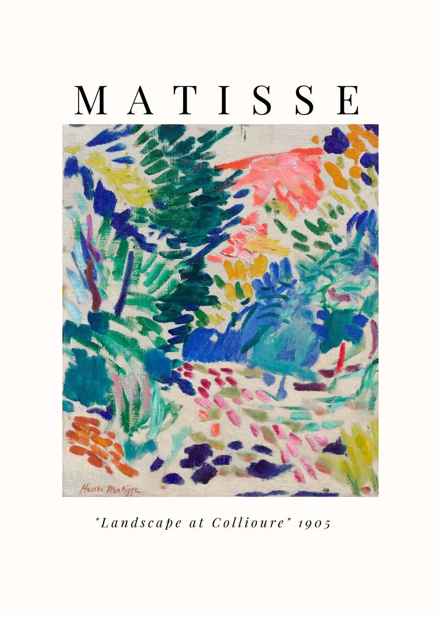 Matisse - abstrakcyjny plakat w stylu nordyckim Granatowy