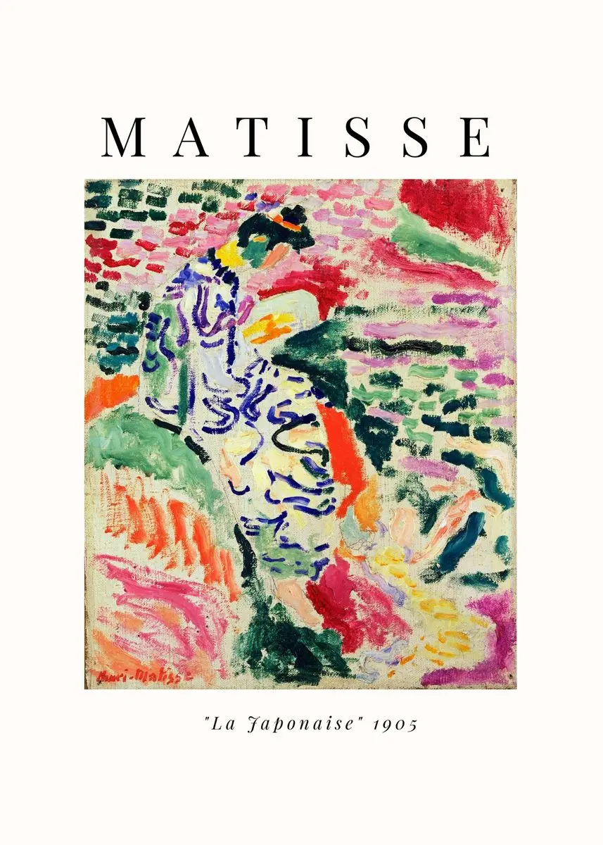 Matisse - abstrakcyjny plakat w stylu nordyckim Jasnoszary