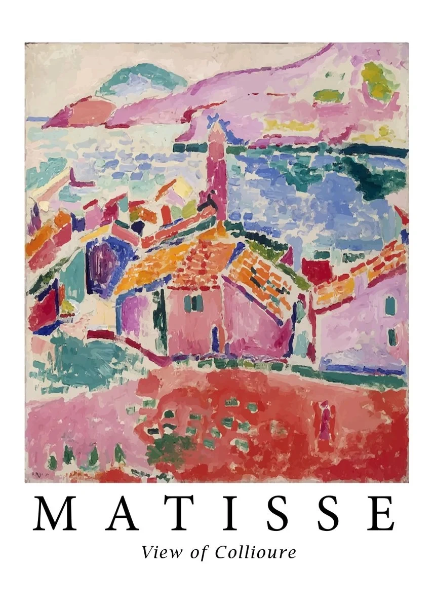 Matisse - abstrakcyjny plakat w stylu nordyckim Niebieski
