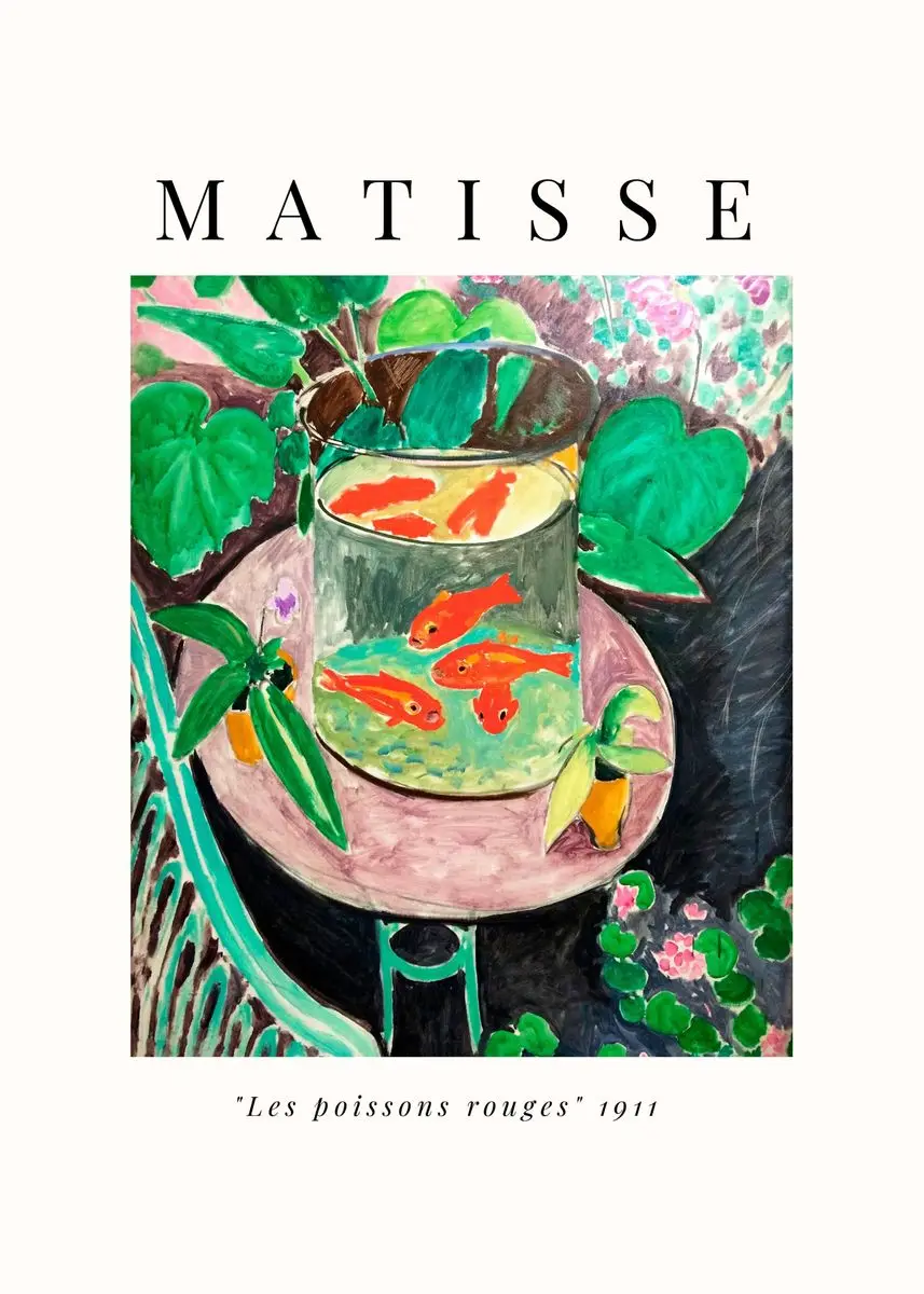 Matisse - abstrakcyjny plakat w stylu nordyckim żółty