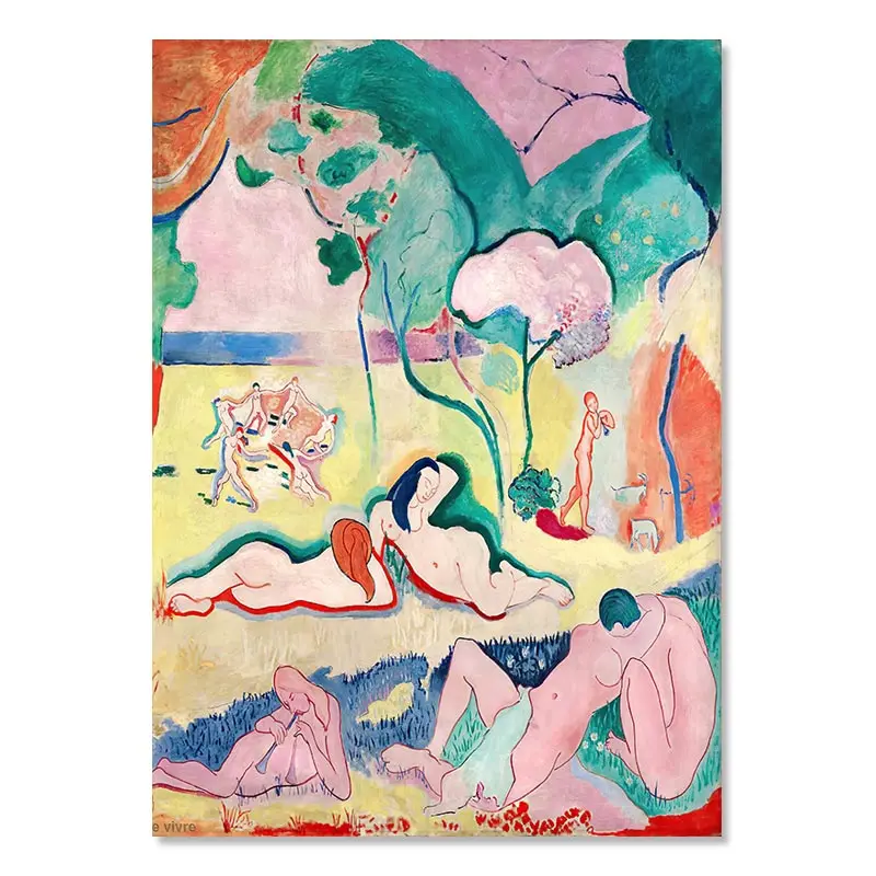 Plakat Matisse abstrakcyjny krajobraz vintage Fioletowy