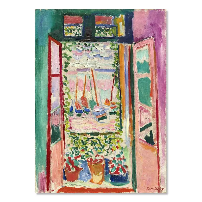 Plakat Matisse abstrakcyjny krajobraz vintage żółty