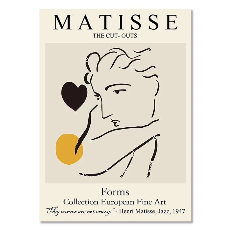 Plakat Matisse abstrakcyjna linia i liście 01