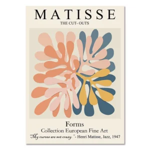 Plakat Matisse abstrakcyjna linia i liście 04