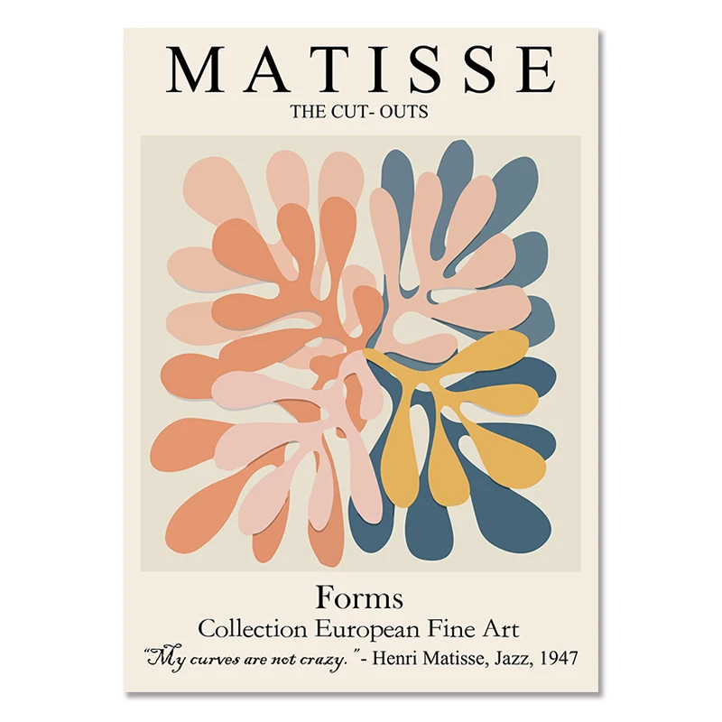 Plakat Matisse abstrakcyjna linia i liście 04