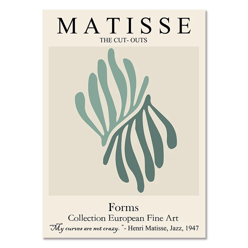 Plakat Matisse abstrakcyjna linia i liście 06