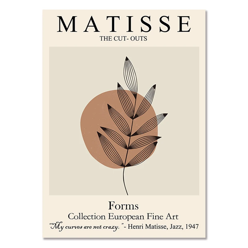 Plakat Matisse abstrakcyjna linia i liście 07
