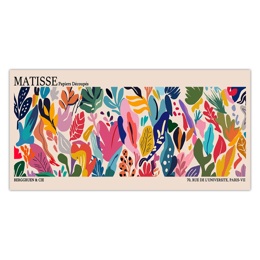Plakat Matisse Bauhaus - geometryczne liście abstrakcja Biały