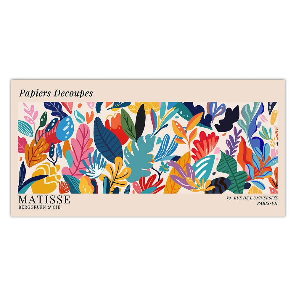 Plakat Matisse Bauhaus - geometryczne liście abstrakcja Czerwony