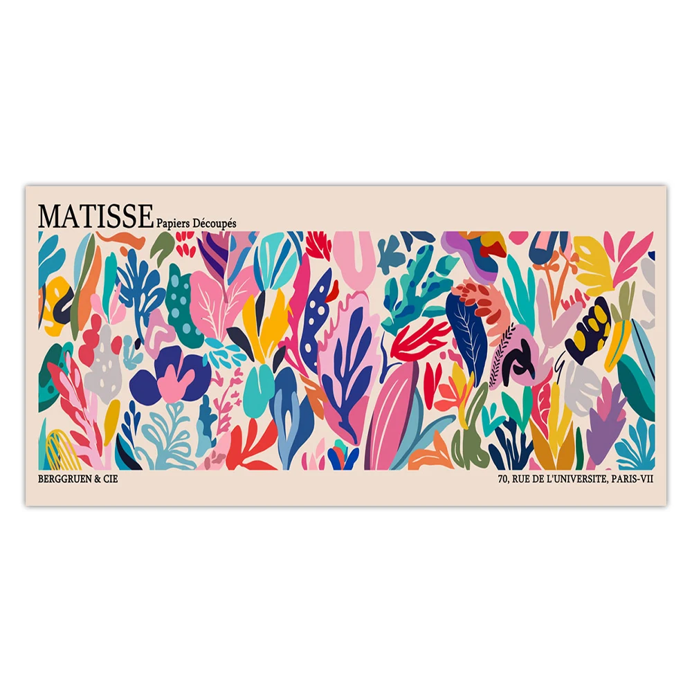 Plakat Matisse Bauhaus - geometryczne liście abstrakcja żółty