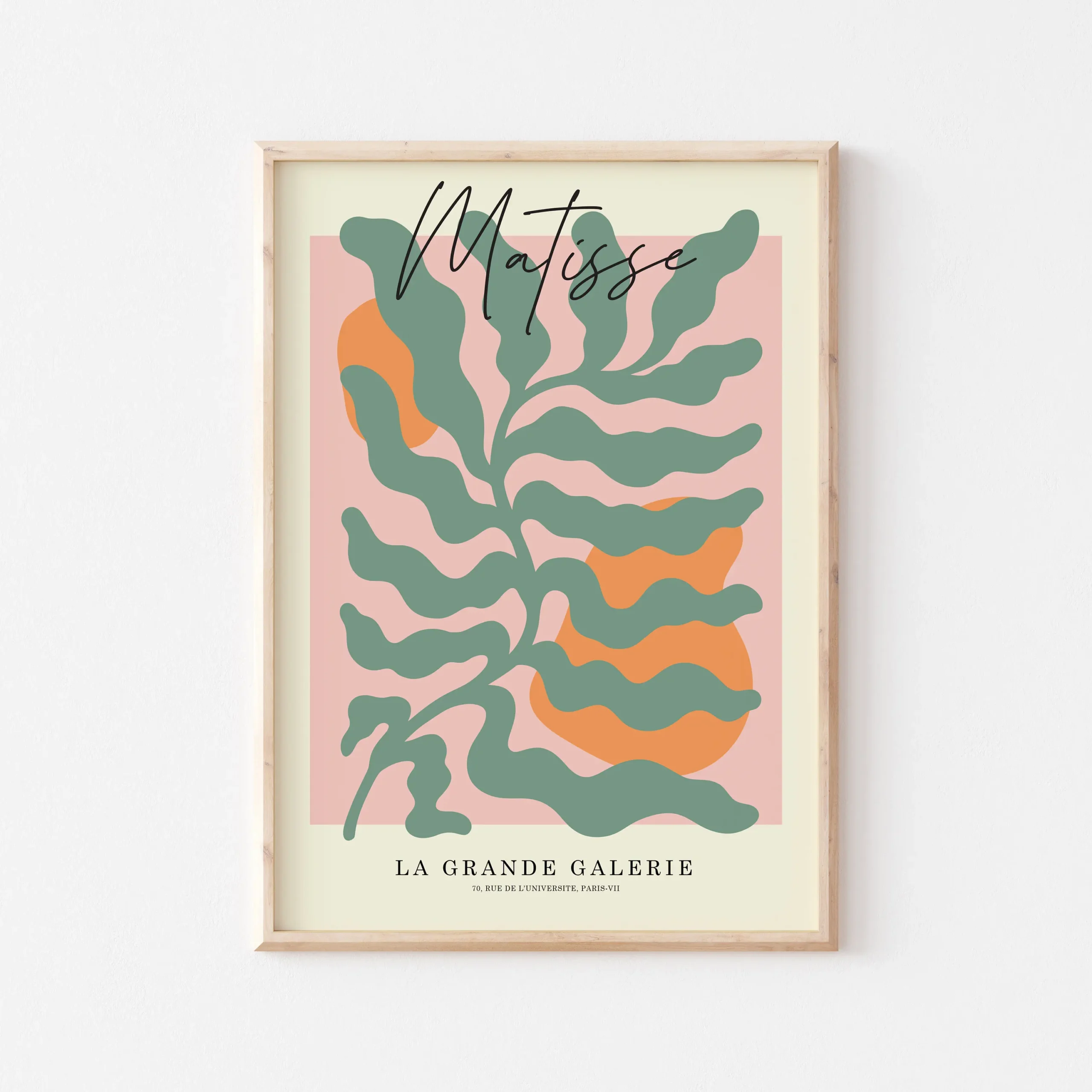 Matisse - kolorowy plakat z kwiatami i liśćmi Wzór 4