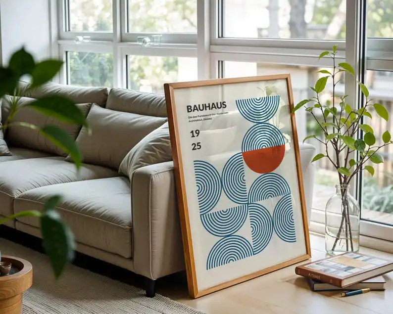 Plakat Matisse kwiat w stylu Bauhaus Biały