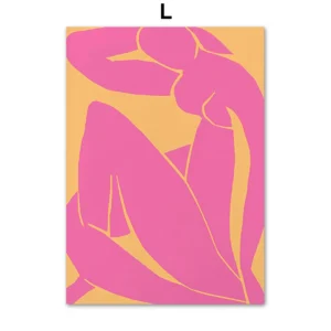 Plakat abstrakcyjny kwiat i tygrys w stylu Matisse Złoto