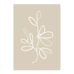 Matisse linia - minimalistyczny plakat boho Burgundia