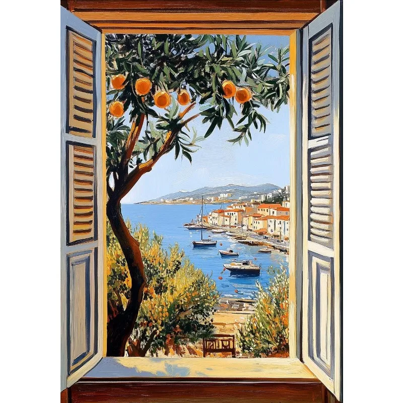 Plakat krajobraz - otwarte okno wg Matisse'a Wzór 1
