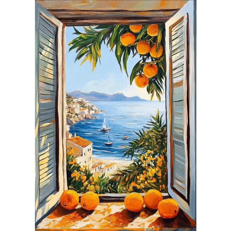 Plakat krajobraz - otwarte okno wg Matisse'a Wzór 2