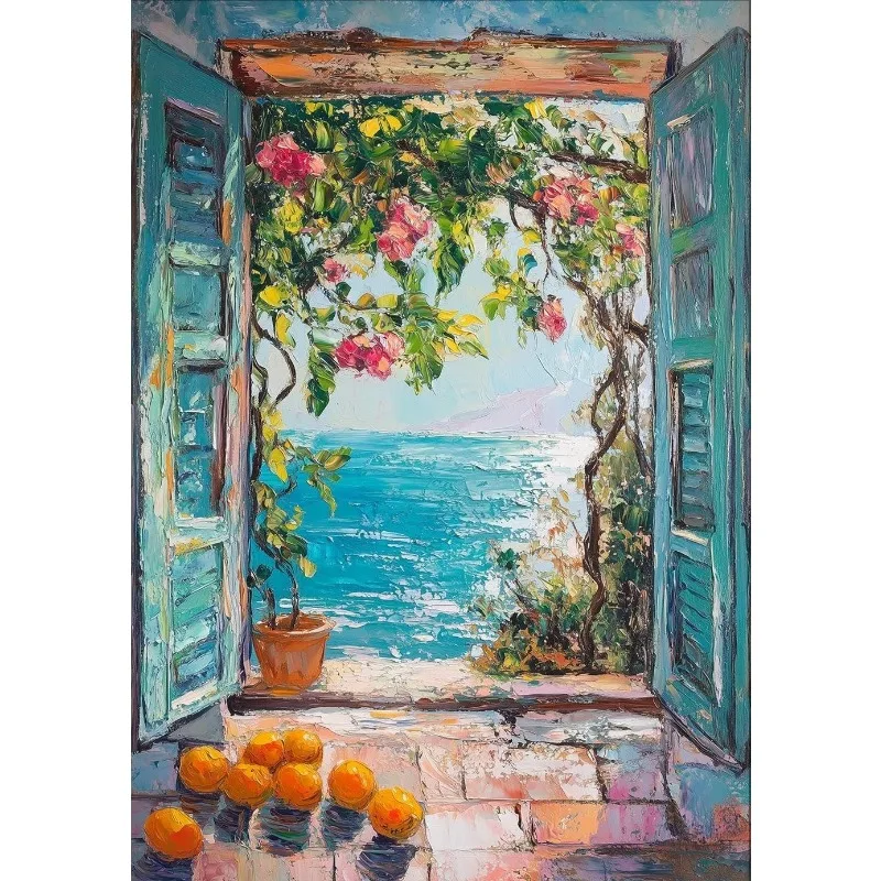Plakat krajobraz - otwarte okno wg Matisse'a Wzór 6