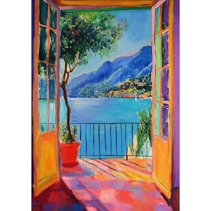 Plakat krajobraz – otwarte okno wg Matisse’a Wzór 9