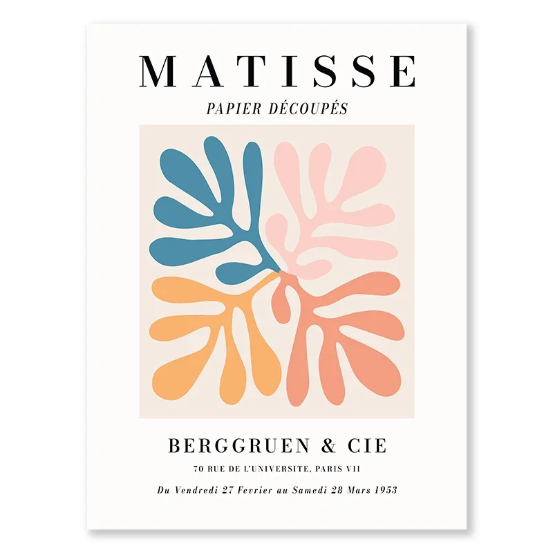 Plakat Matisse owoce i serce w stylu boho Zielony