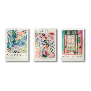 Plakat Matisse - tryptyk Otwarte okno w Collioure Granatowy