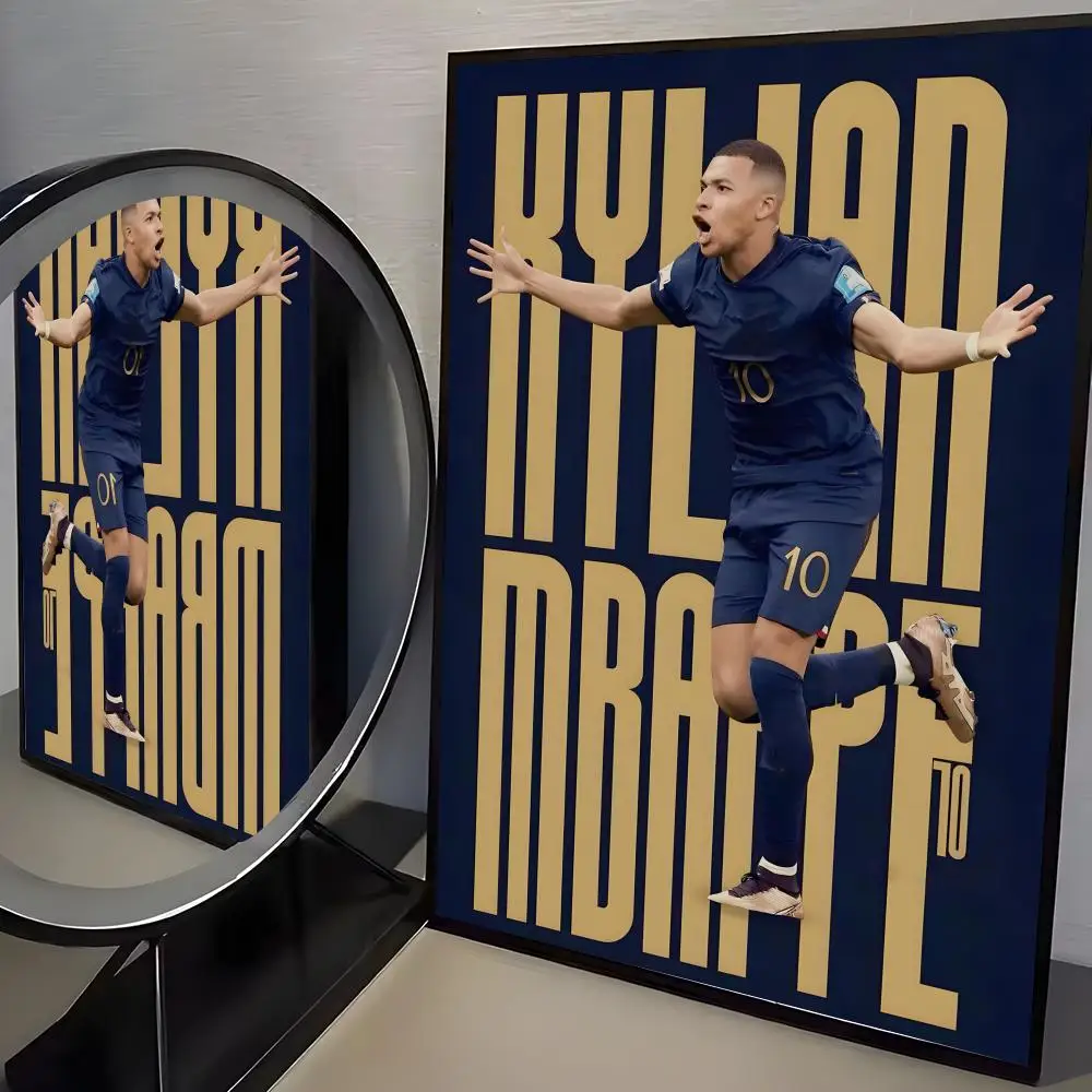 Plakat Mbappé Piłka Nożna Czarny12