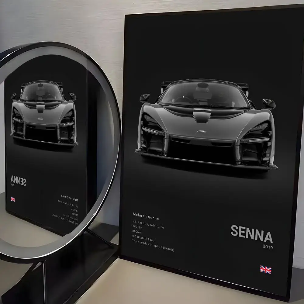 Plakat McLaren Senna Supercar Czarny3