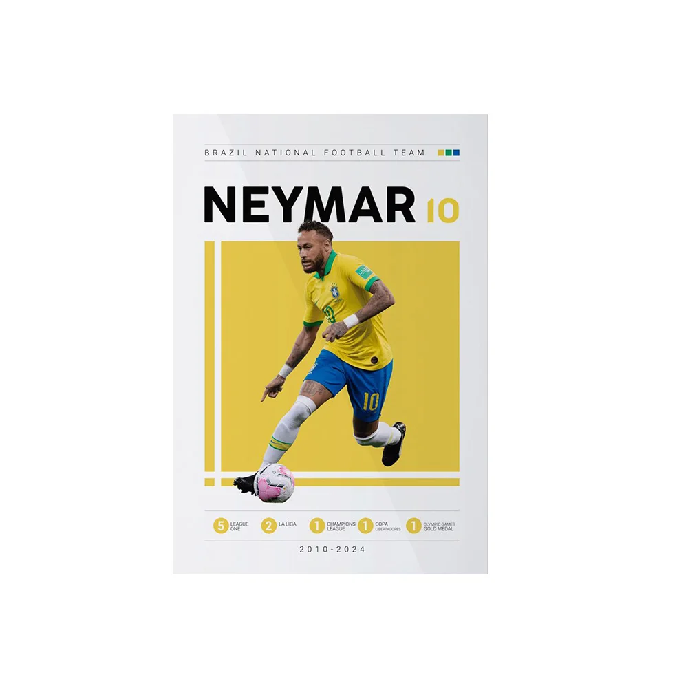Plakat Messi i Ronaldo piłka nożna Czerwony