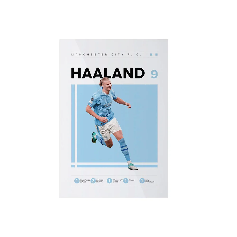 Plakat Messi i Ronaldo piłka nożna Jasnoszary