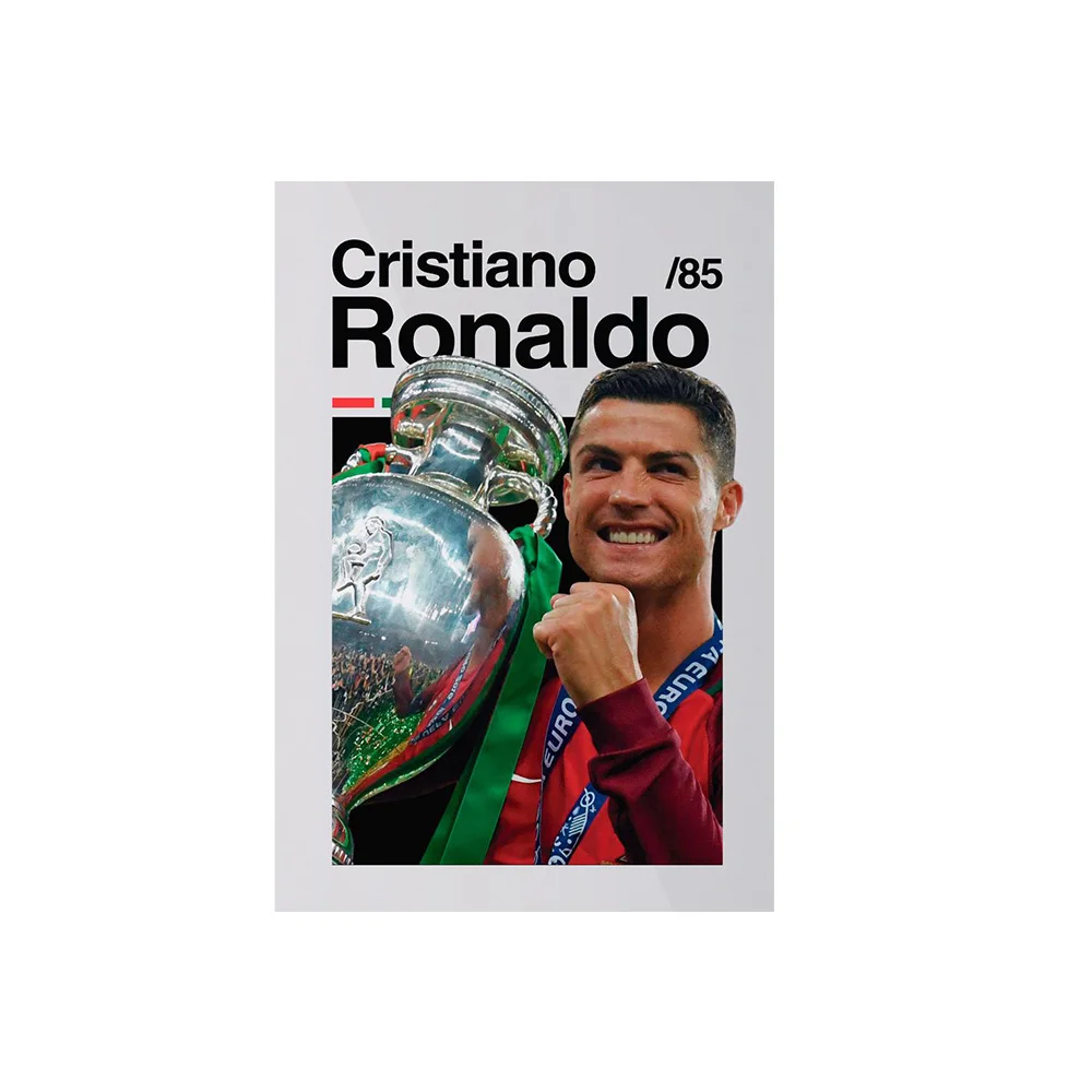 Plakat Messi i Ronaldo piłka nożna Khaki