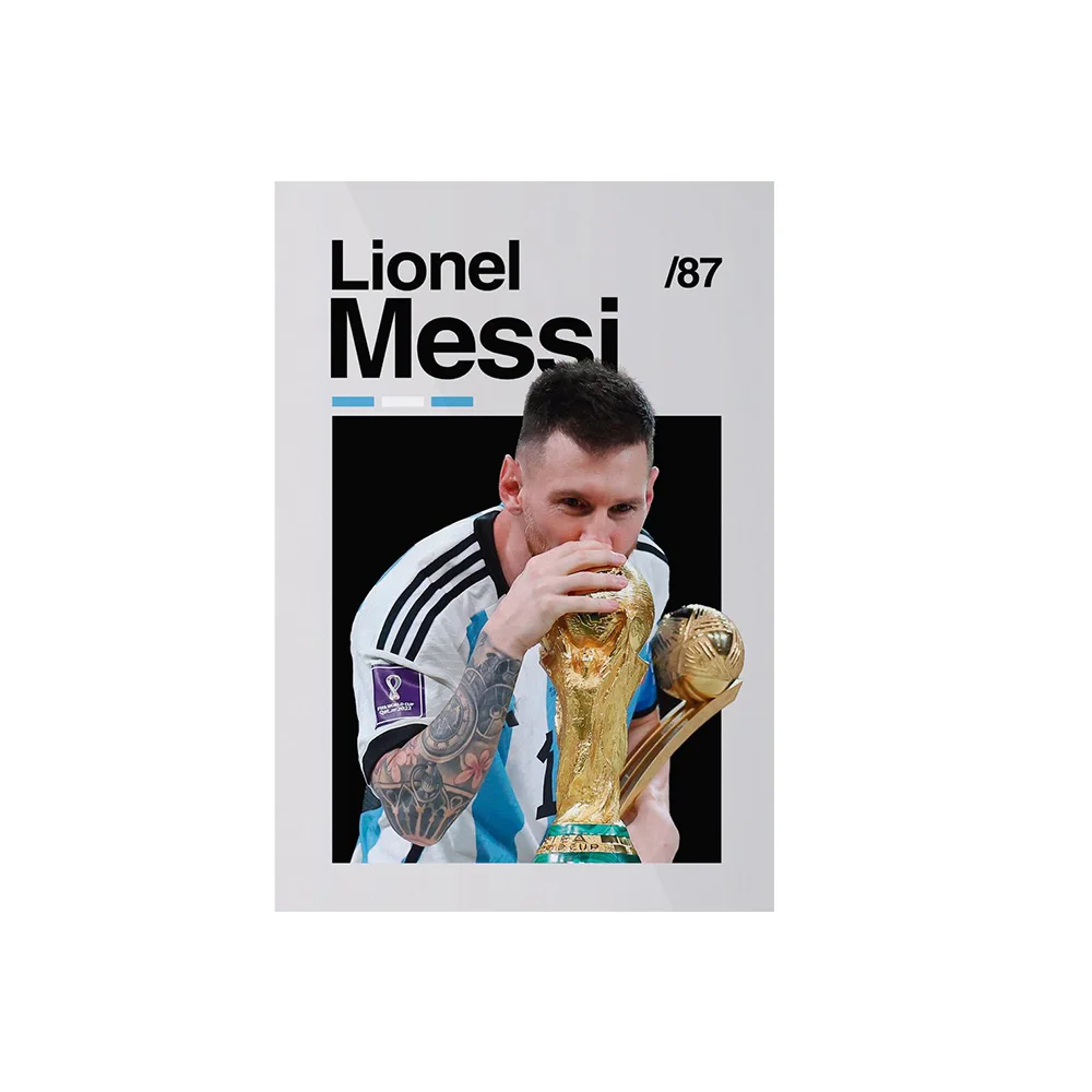 Plakat Messi i Ronaldo piłka nożna Złoto