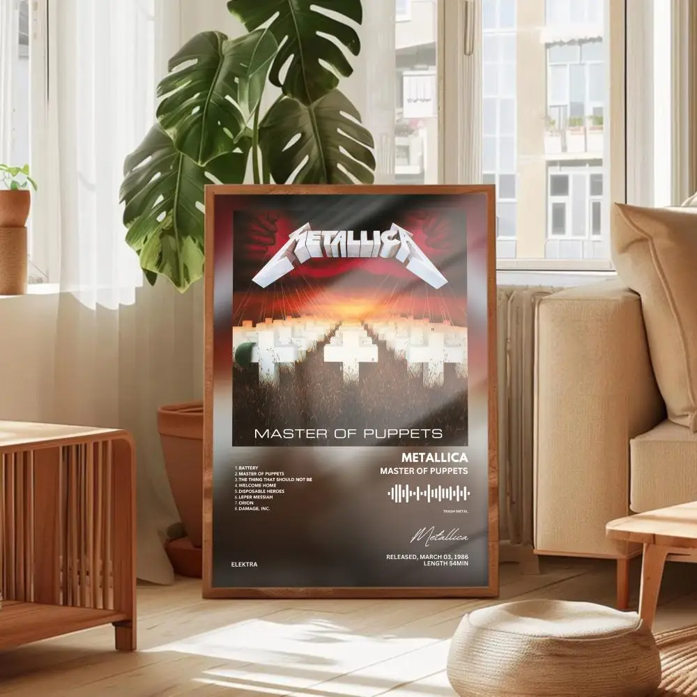 Metallica - plakat z okładką albumu na płótnie Black2
