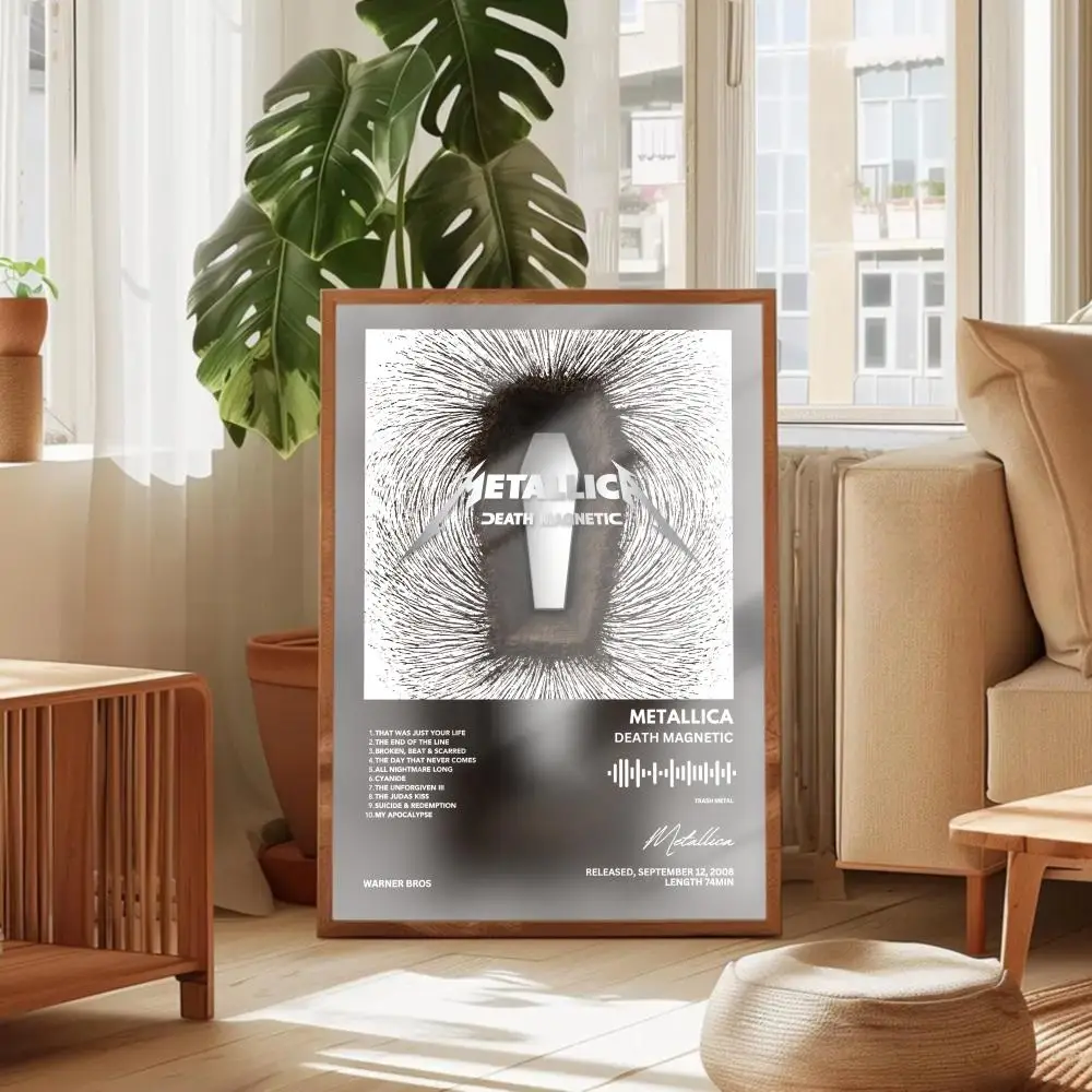 Metallica - plakat z okładką albumu na płótnie Black4