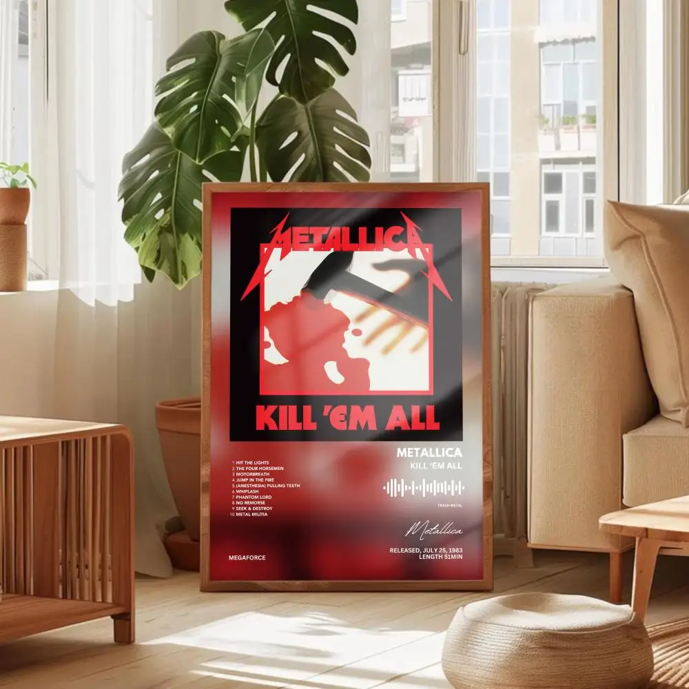 Metallica - plakat z okładką albumu na płótnie Black6