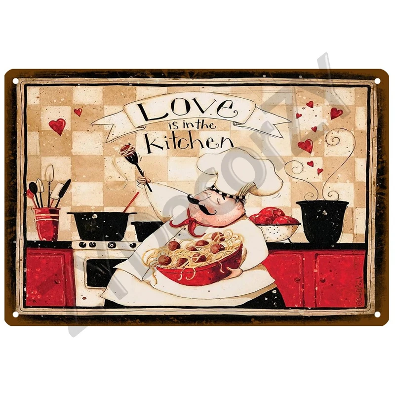 Plakat metalowy Diner retro vintage do kuchni Khaki