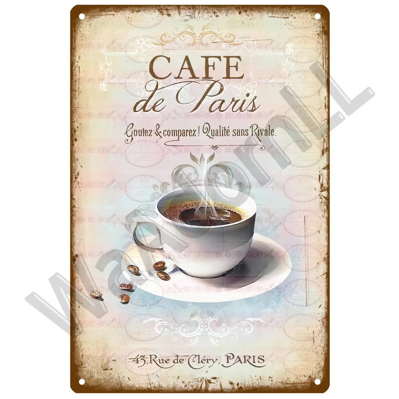 Plakat metalowy Diner retro vintage ścienny Fioletowy