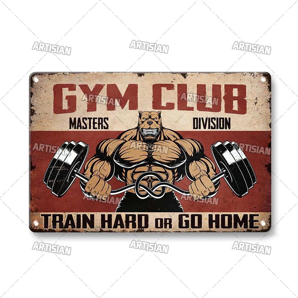 Plakat metalowy Gym - motywacyjna tablica fitness Fioletowy/фиолетовый