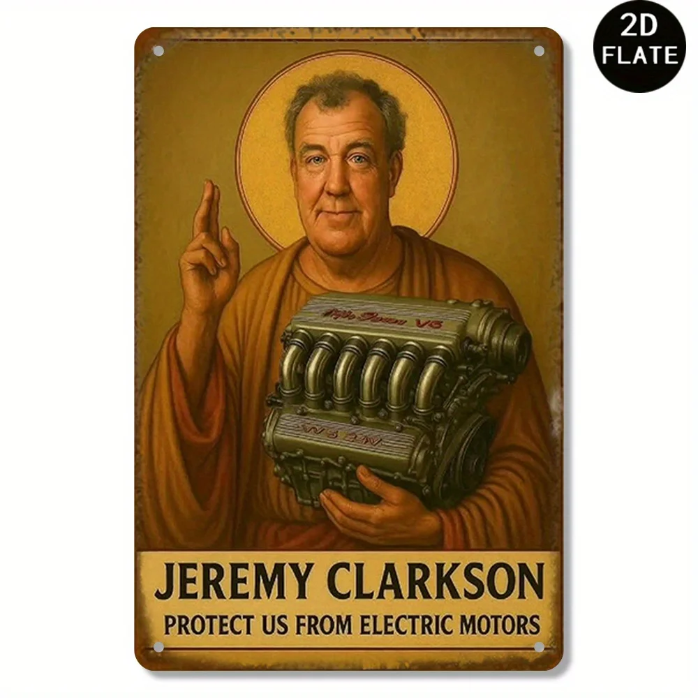 Plakat metalowy Jeremy Clarkson - styl garażowy Top Gear Wzór 1